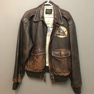 Vintage Avirex Leather Jacket Flying Tiger 50 yrs